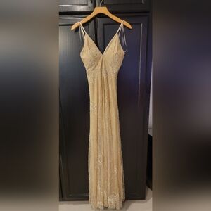 Elegant Gold Evening Gown